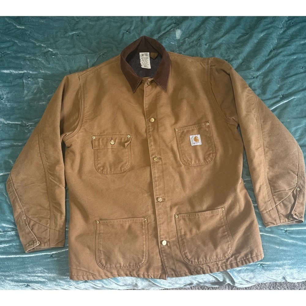 Vintage Carhartt Jacket Blanket Lined Canvas Barn Chore USA Made 46T 6BLCT